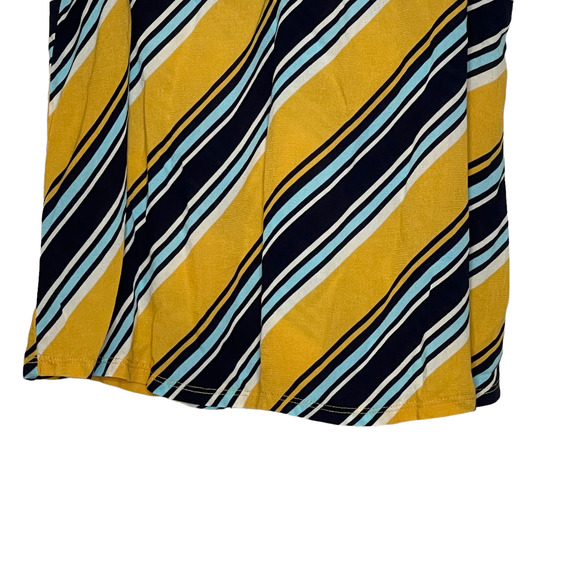 Maurices Womens Tank Top Size Medium Yellow Navy Blue White Striped Spaghetti - Picture 3 of 4